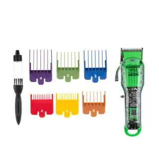 03-081 Машинка для стрижки DEWAL PRO BARBER STYLE NEON GREEN аккум\сет 6000 об/мин, нож 45мм, 0,8-2,0мм, 6 нас