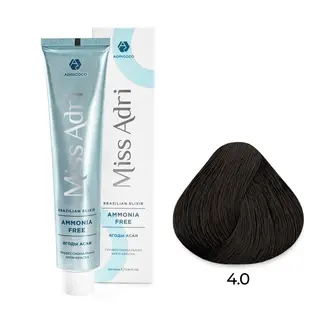4,0 коричневый крем-краска Miss Adri Brazilian Elixir Ammonia free 100мл