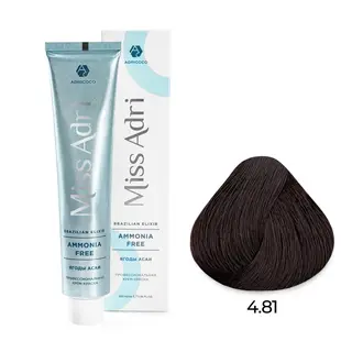 4,81 коричневое какао пепельное крем-краска Miss Adri Brazilian Elixir Ammonia free 100мл