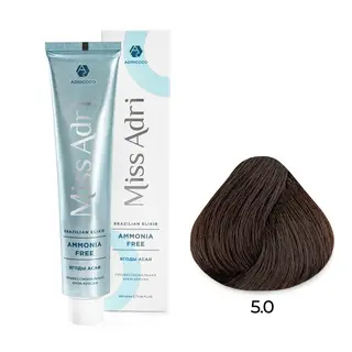 5,0 светлый коричневый крем-краска Miss Adri Brazilian Elixir Ammonia free 100мл