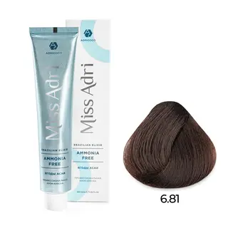 6,81 темный блонд капучино пепельный крем-краска Miss Adri Brazilian Elixir Ammonia free 100мл