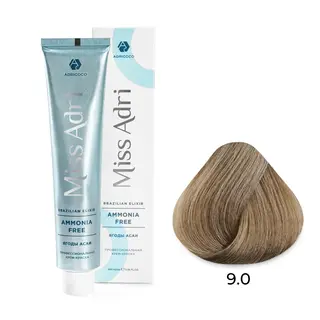 9,0 очень светлый блонд крем-краска Miss Adri Brazilian Elixir Ammonia free 100мл