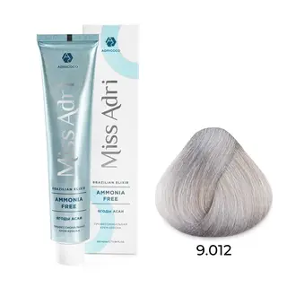 9,012 очень светлый блонд прозрач.серебр. крем-краска Miss Adri Brazilian Elixir Ammonia free 100мл
