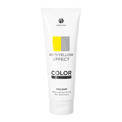Оттеночный-бальзам-ADRICOCO-COLOR-COLLECTION-ANTI-YELLOW-EFFECT-с-кератином-и-рисовым-маслом,-250-мл